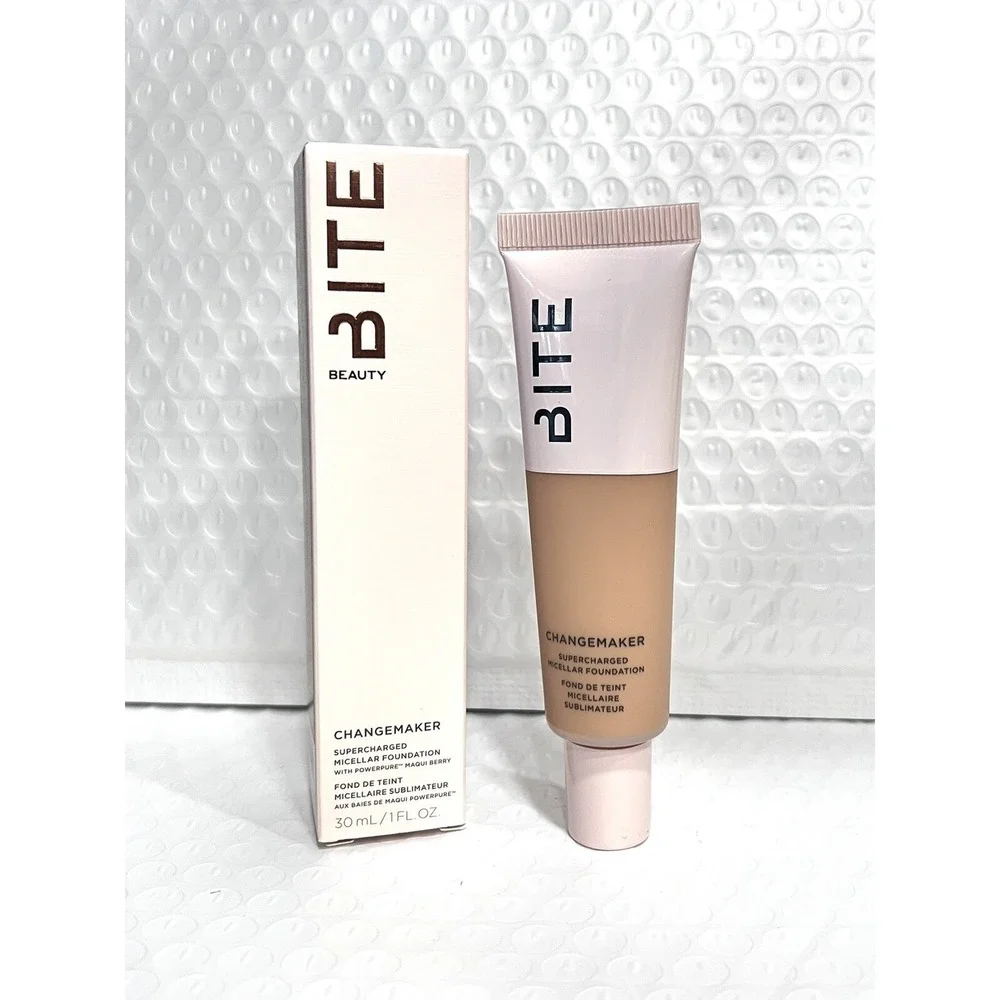 2x BITE BEAUTY ChangeMaker Micellar Foundation M80 Medium Warm Vegan 1oz‎ New